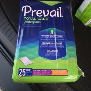 Prevail Total Care Underpads - Green and Blue